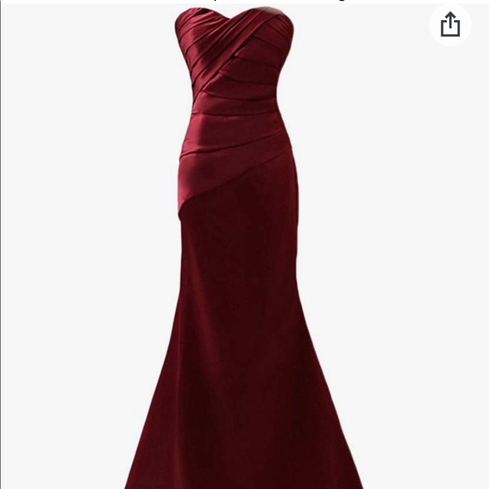 Burgundy Strapless Sweetheart Evening gown